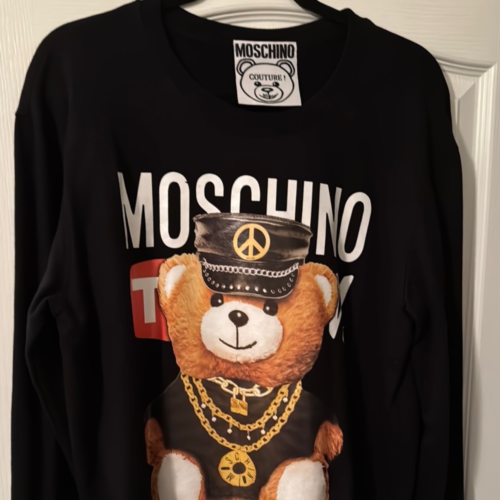 Moschino Black Long Sleeve Teddy Bear sweatshirt